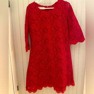 Red Lace Shift Dress